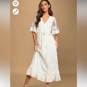 White lace dress midi dress. Worn once for 1 hour photo session